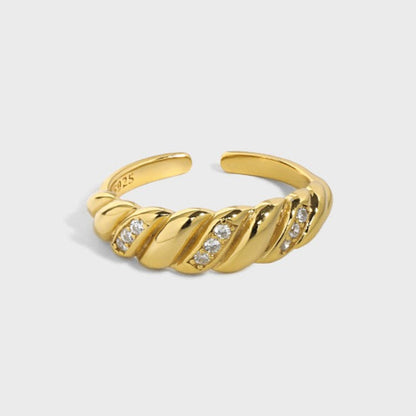 Zirconia Cascade Twist Ring