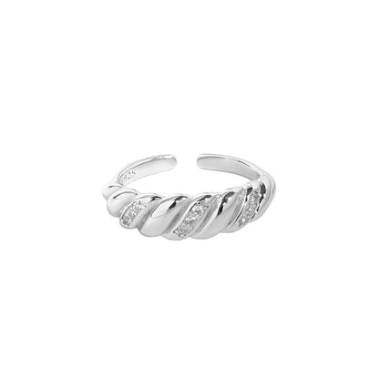 Zirconia Cascade Twist Ring