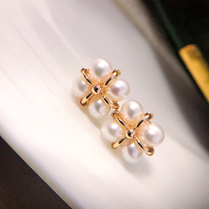 Pearly Petal Stud Earrings